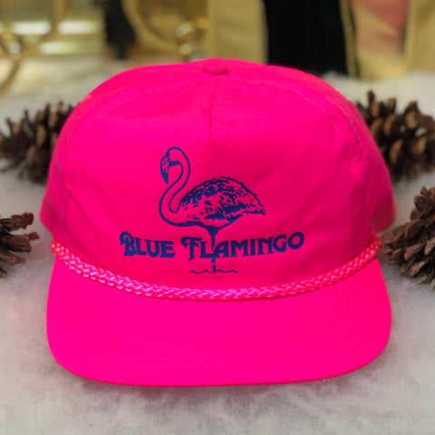 Vintage Blue Flamingo Nylon Snapback Hat