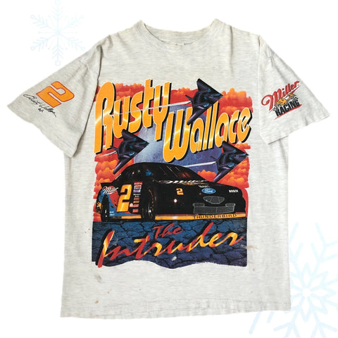 Vintage 1999 NASCAR Rusty Wallace "The Intruder" Miller Racing T-Shirt (L)