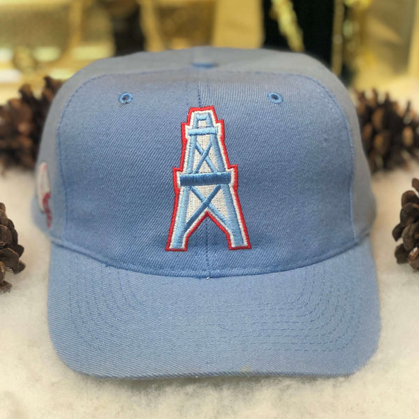 Vintage NFL Houston Oilers American Needle Blockhead Wool Snapback Hat