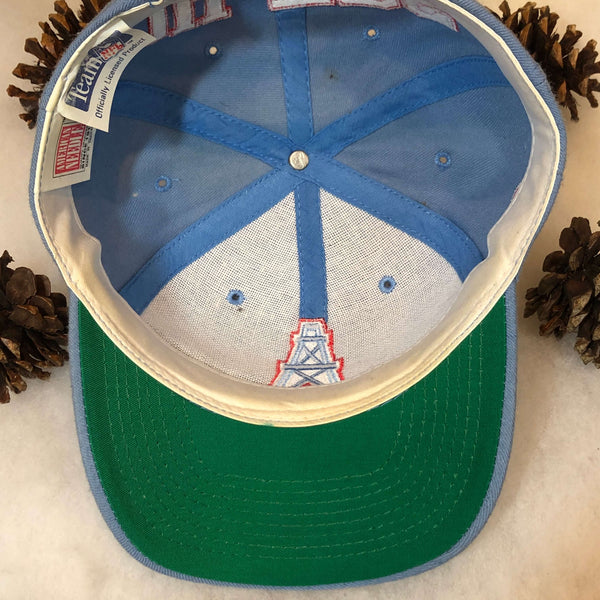 Vintage NFL Houston Oilers American Needle Blockhead Wool Snapback Hat