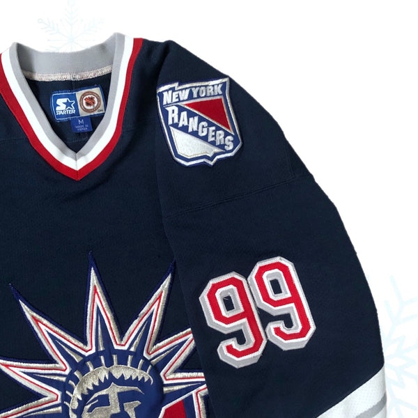 Vintage NHL New York Rangers Lady Liberty Wayne Gretzky Starter Jersey (M)