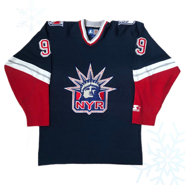 Vintage NHL New York Rangers Lady Liberty Wayne Gretzky Starter Jersey (M)
