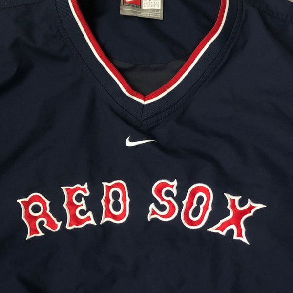 MLB Boston Red Sox Nike Vneck Windbreaker Pullover Jacket (L)