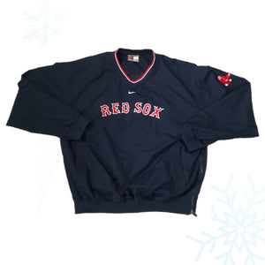 MLB Boston Red Sox Nike Vneck Windbreaker Pullover Jacket (L)