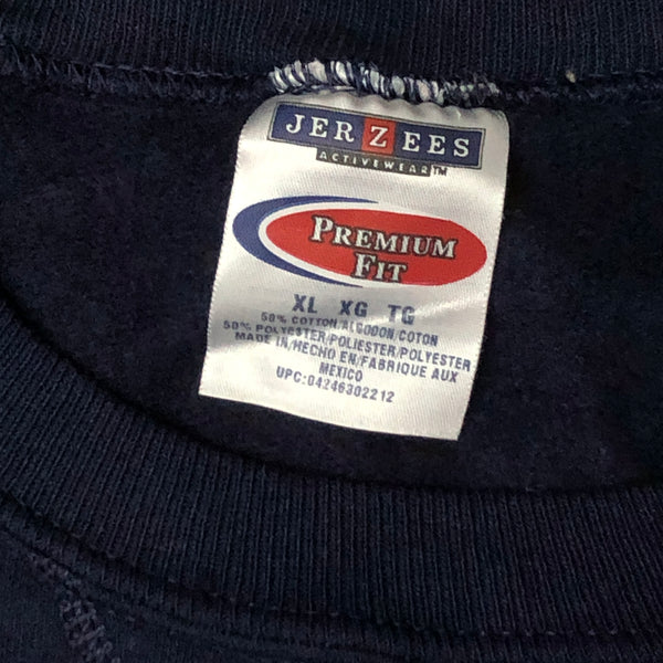 Vintage Deadstock NWOT Navy Blank JERZEES Crewneck Sweatshirt (XL)