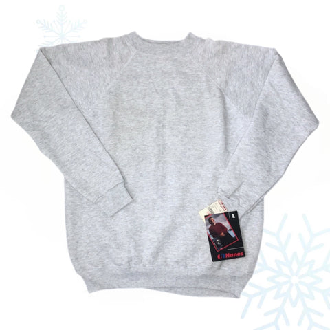 Vintage Deadstock NWT Hanes Activewear Gray Blank Crewneck Sweatshirt (L)