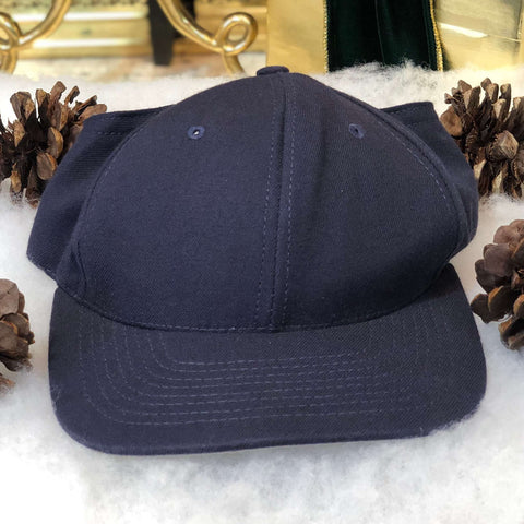 Navy Blue Blank Women's Vistor Style Wool Scrunchback Hat