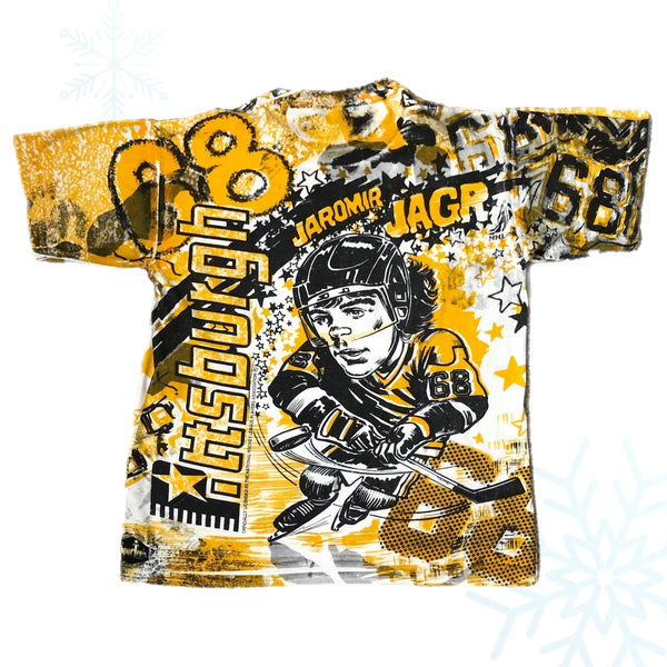 Vintage NHL Jaromir Jagr Pittsburgh Penguins All Over Print T-Shirt (L)