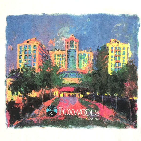 Vintage Foxwoods Resort & Casino Connecticut Painting Portrait T-Shirt (L)