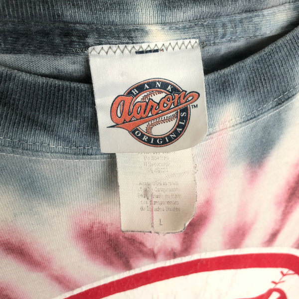 Vintage 1999 MLB New York Yankees Hank Aaron Originals Tie-Dye All Over Print T-Shirt (L)