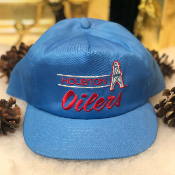 Vintage Deadstock NWOT NFL Houston Oilers American Needle Twill Snapback Hat