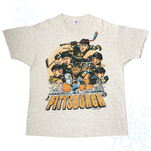 Vintage NHL Pittsburgh Penguins Shirt Xplosion Caricature T-Shirt (XL)