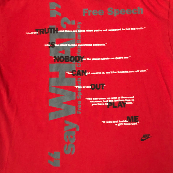 Vintage NBA Charles Barkley Nike "Say What? Free Speech" T-Shirt (L)