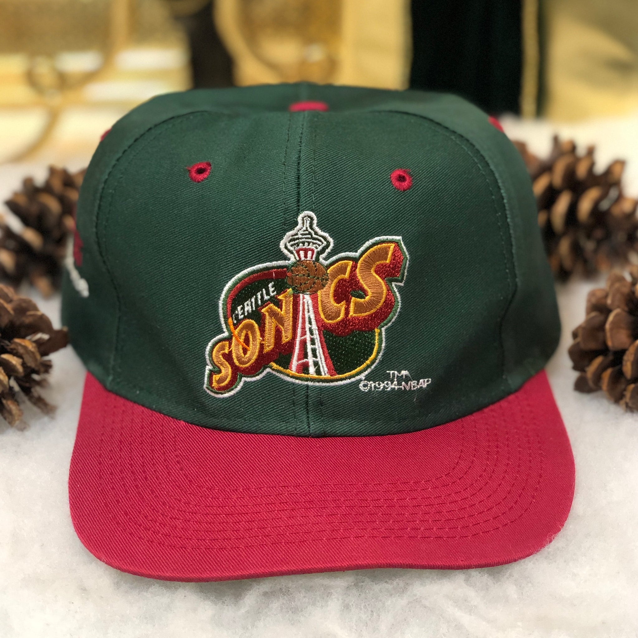Vintage NBA Seattle Supersonics Logo 7 Twill Snapback Hat