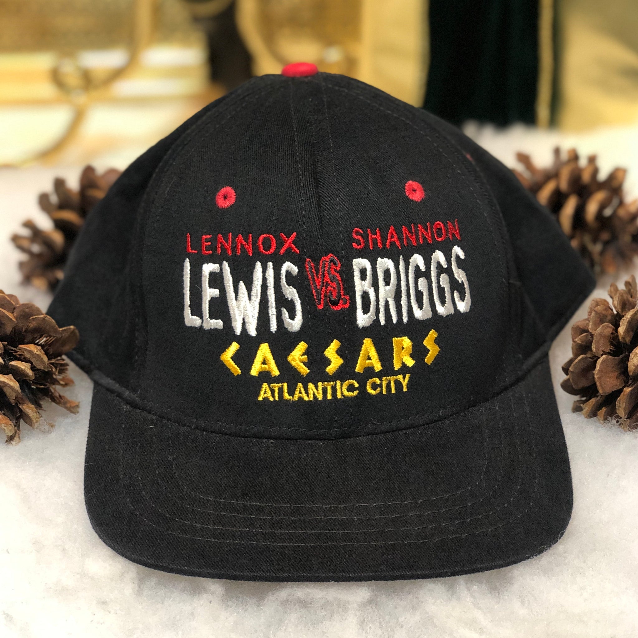 Vintage Deadstock NWOT Lennox Lewis Shannon Briggs March 28 1998 Caesars Atlantic City "March Badness" Boxing Snapback Hat