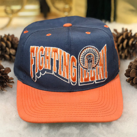 Vintage NCAA Illinois Fighting Illini The G Cap Wave Twill Faded Snapback Hat