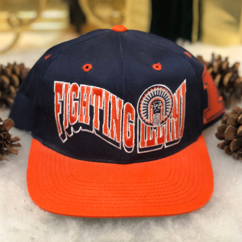Vintage NCAA Illinois Fighting Illini The G Cap Wave Twill Snapback Hat