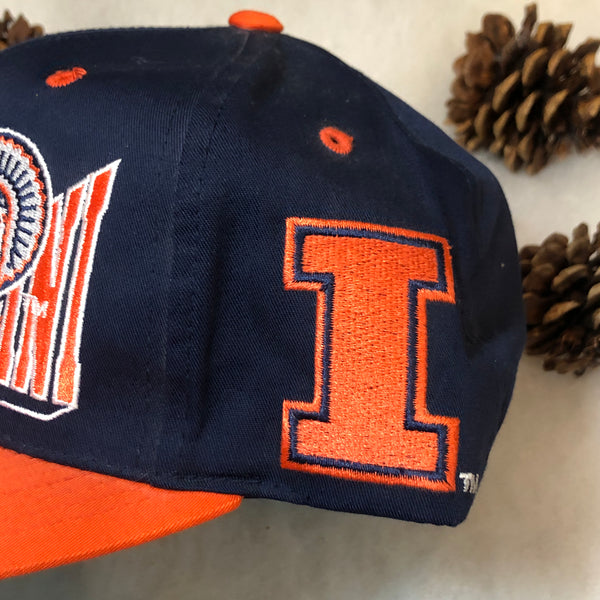 Vintage NCAA Illinois Fighting Illini The G Cap Wave Twill Snapback Hat