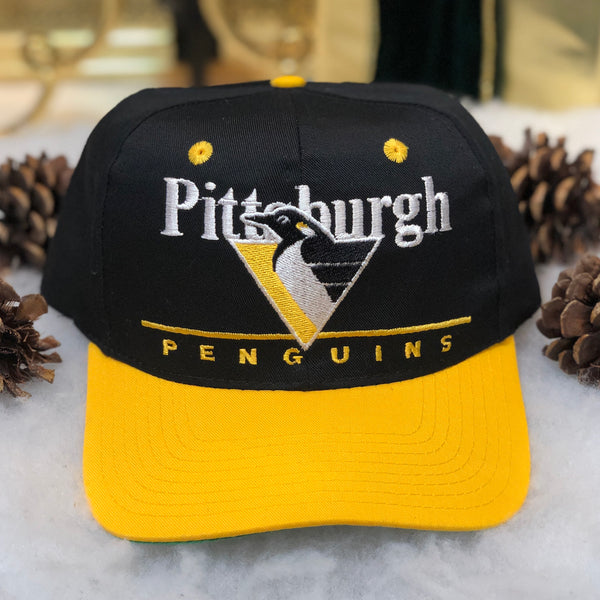 Vintage NHL Pittsburgh Penguins Twins Enterprise Bar Line Twill Snapback Hat