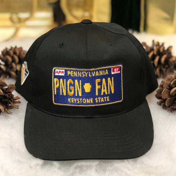 Vintage NHL Pittsburgh Penguins Annco License Plate Twill Snapback Hat