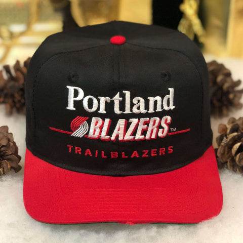 Vintage NBA Portland Trail Blazers Twins Enterprise Bar Line Twill Snapback Hat