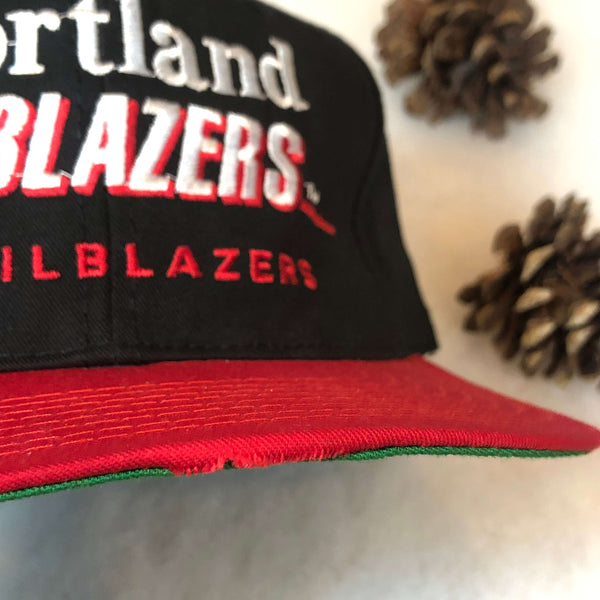 Vintage NBA Portland Trail Blazers Twins Enterprise Bar Line Twill Snapback Hat