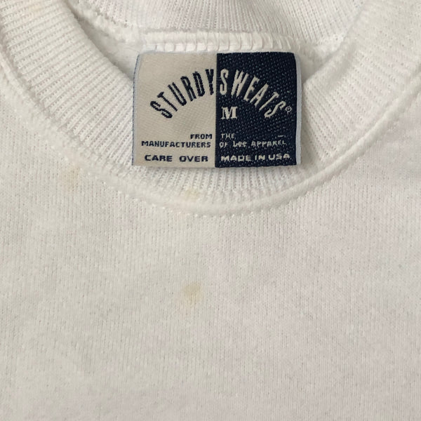 Vintage White Blank SturdySweats Crewneck Sweatshirt (M)