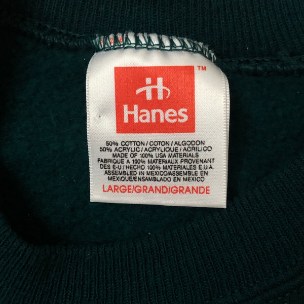 Vintage Hanes Green Blank Crewneck Sweatshirt (L)