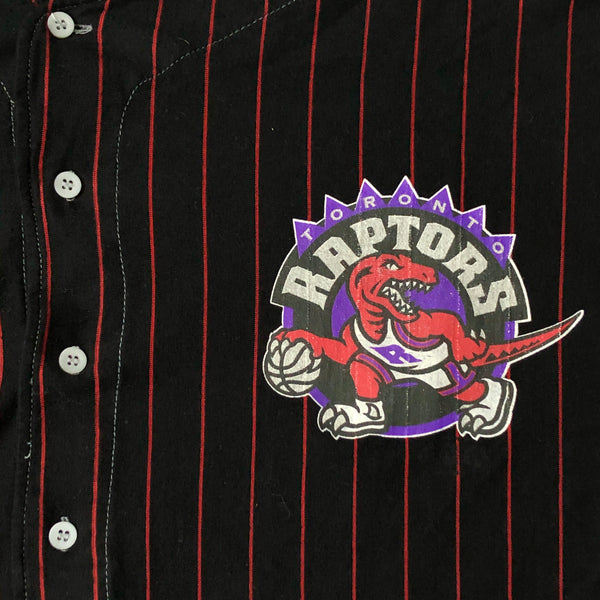 Vintage NBA Toronto Raptors Ravens Pinstripe Baseball Jersey Shirt (XL)