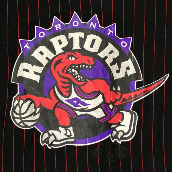 Vintage NBA Toronto Raptors Ravens Pinstripe Baseball Jersey Shirt (XL)