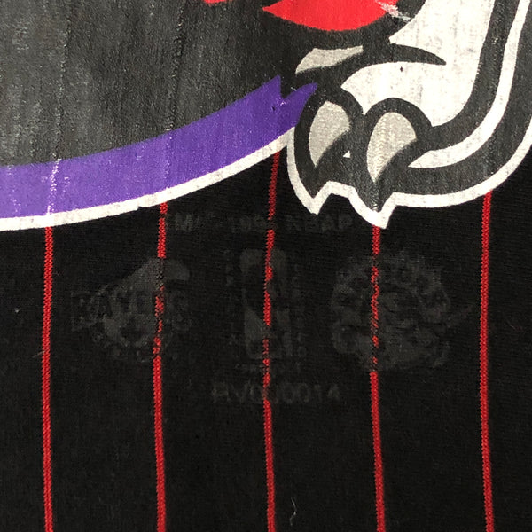 Vintage NBA Toronto Raptors Ravens Pinstripe Baseball Jersey Shirt (XL)