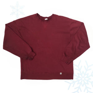 Vintage Russell Athletic Maroon Crimson Blank Crewneck Sweatshirt (L)