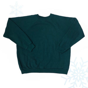 Vintage Hanes Green Blank Crewneck Sweatshirt (L)