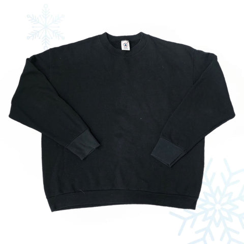 Vintage Delta Black Blank Crewneck Sweatshirt (XL)