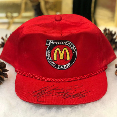 Vintage Deadstock NWOT NASCAR McDonald's Racing Team Hut Stricklin Autographed Twill Snapback Hat