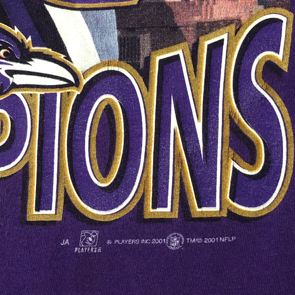 Vintage 2001 NFL Baltimore Ravens AFC Champions Ray Lewis Jamal Lewis T-Shirt (L)