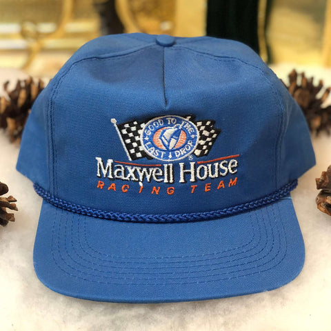 Vintage Deadstock NWOT NASCAR Maxwell House Racing Team Twill Snapback Hat