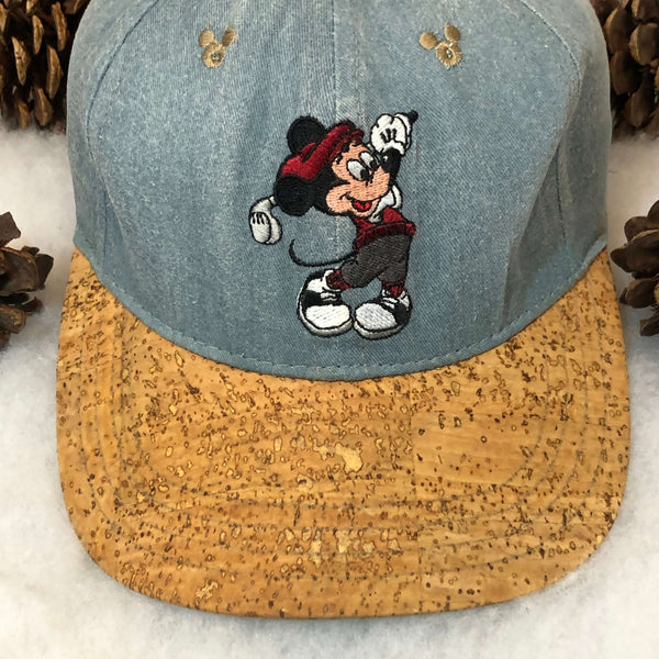 Vintage Disney Mickey Mouse Golfing Twill Strapback Hat