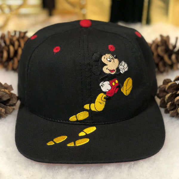 Vintage Disney Mickey Mouse Footsteps Twill Snapback Hat