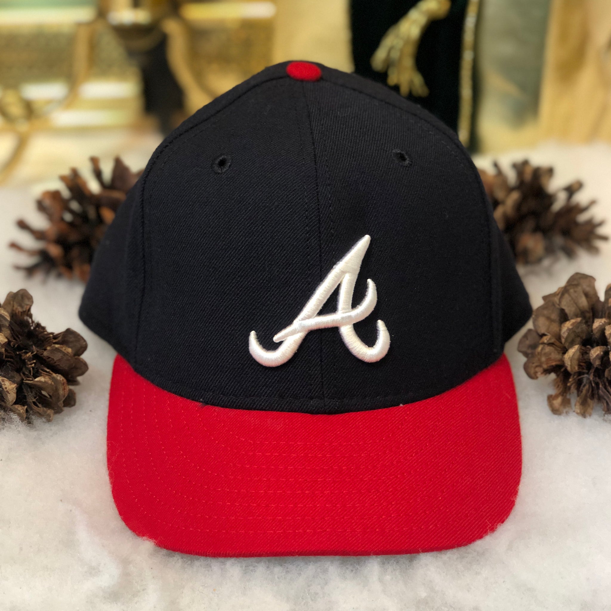 Vintage MLB Atlanta Braves New Era Wool Fitted Hat 7 1/8