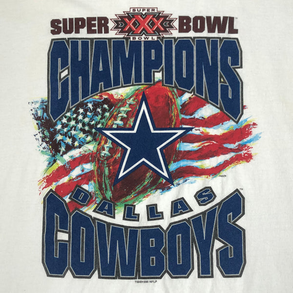 Vintage NFL Dallas Cowboys Super Bowl XXX Champions Starter Ringer T-Shirt (XL)