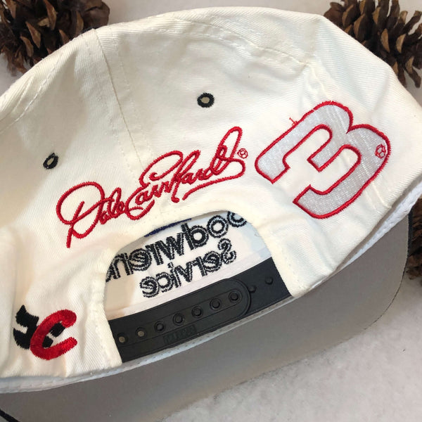 Vintage NASCAR Goodwrench Service Plus Dale Earnhardt Checkered Flag Brim Twill Snapback Hat