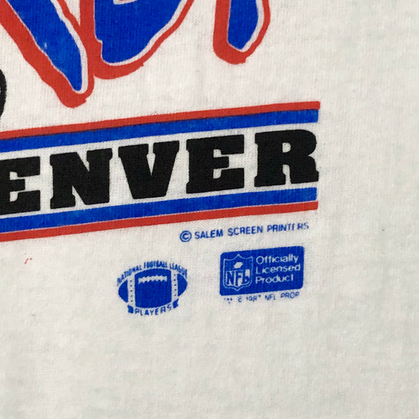 Vintage 1990 NFL Denver Broncos Bobby Humprhey Salem Sportswear Caricature T-Shirt (XL)
