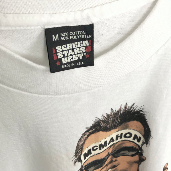 Vintage 1989 NFL San Diego Chargers Jim McMahon Salem Sportswear Caricature T-Shirt (S)