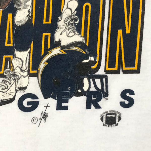 Vintage 1989 NFL San Diego Chargers Jim McMahon Salem Sportswear Caricature T-Shirt (S)