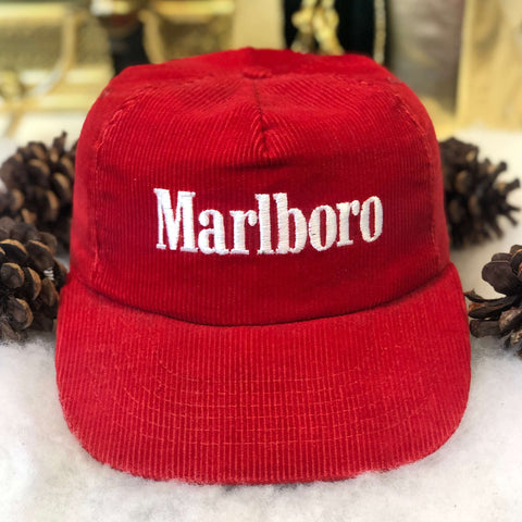 Vintage Marlboro Cigarettes Racing Corduroy AJD Snapback Hat