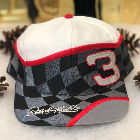 Vintage Deadstock NWOT NASCAR Dale Earnhardt Goodwrench Racing Checkered Flag All Over Print Twill Snapback Hat