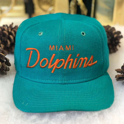 Vintage NFL Miami Dolphins Sports Specialties Script Wool Snapback Hat