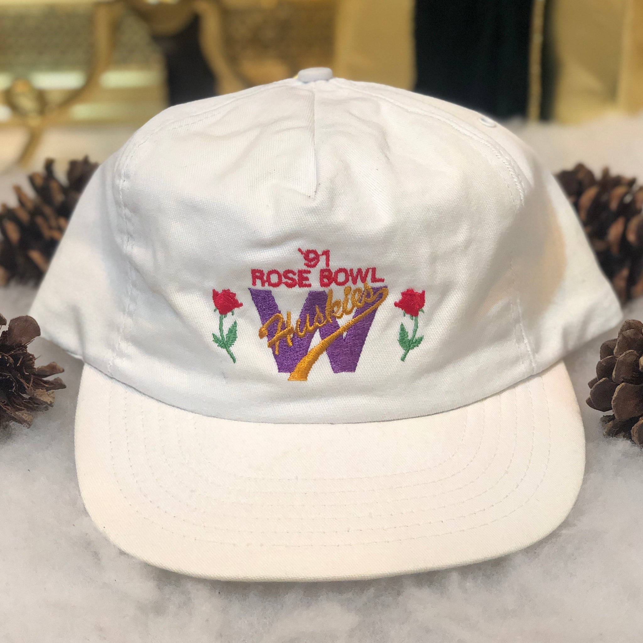 Vintage 1991 NCAA Rose Bowl Washington Huskies P Cap Snapback Hat