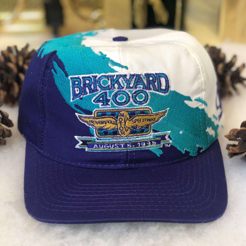 Vintage NASCAR 1995 Brickyard 400 Logo Athletic Splash Twill Snapback Hat